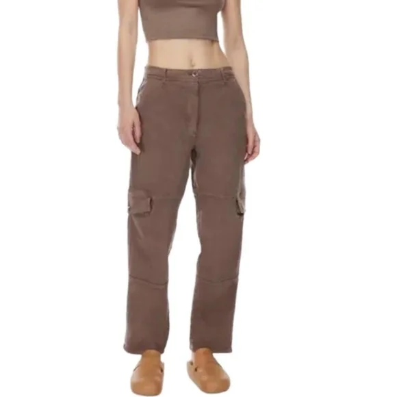 Wilfred Free Aritzia Women's Y2K Brown Modern Cargo High Rise Size 4 - Picture 2 of 8
